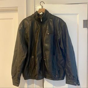 Brandini Men’s Black Leather Jacket | sz XL